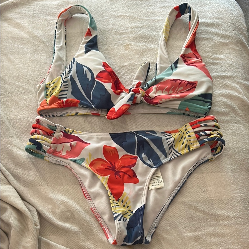 Hollister Floral Bikini - Red, Blue, Yellow